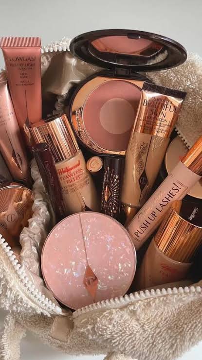 Makeup brushes and beauty products